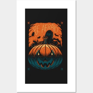 Be Afraid  Halloween Pumpkin Horror Posters and Art